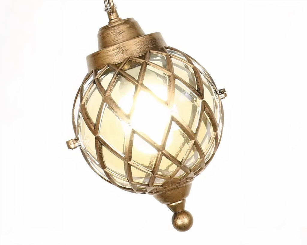Lustre extérieur boule en verre style bohème, vue 6