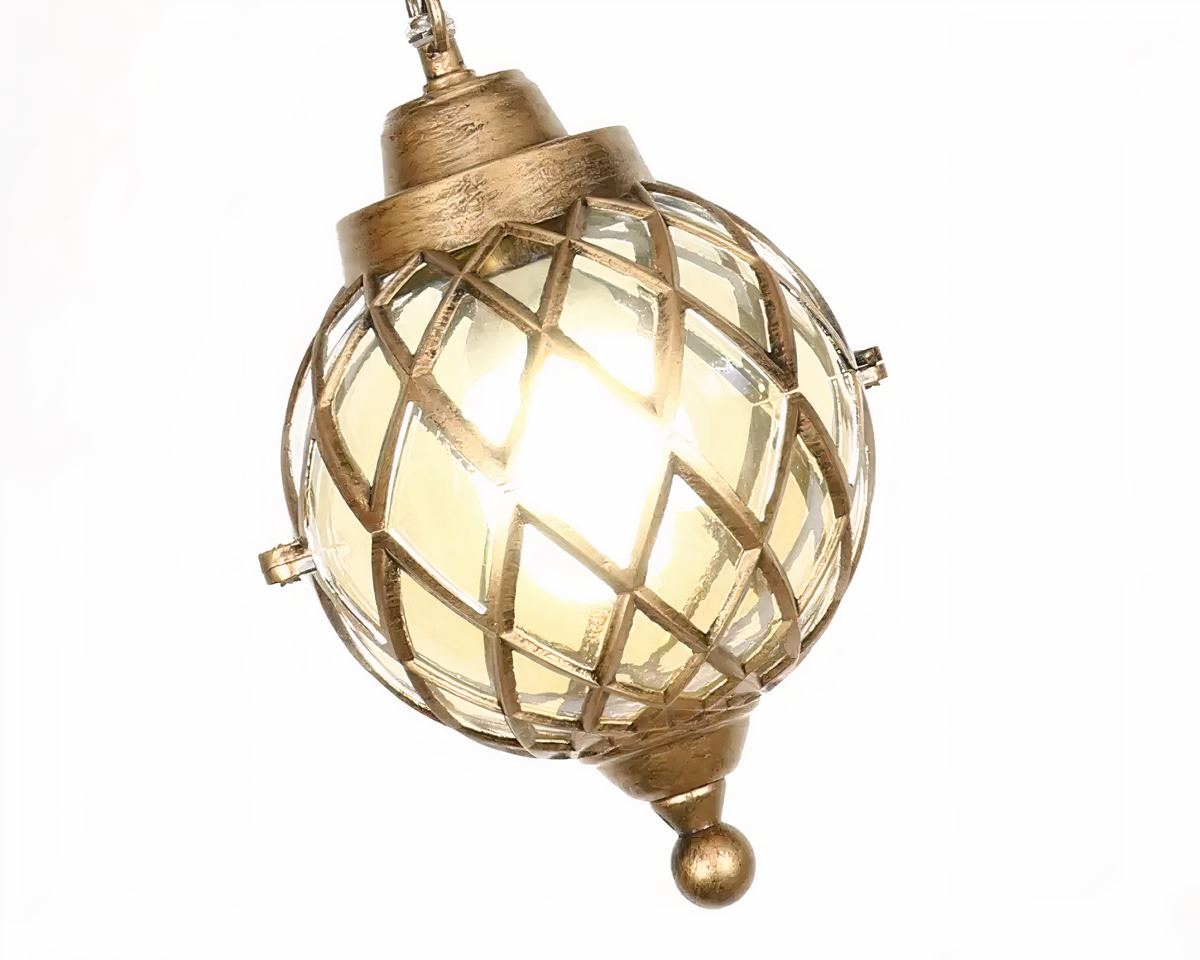 Lustre extérieur boule en verre style bohème, vue 6