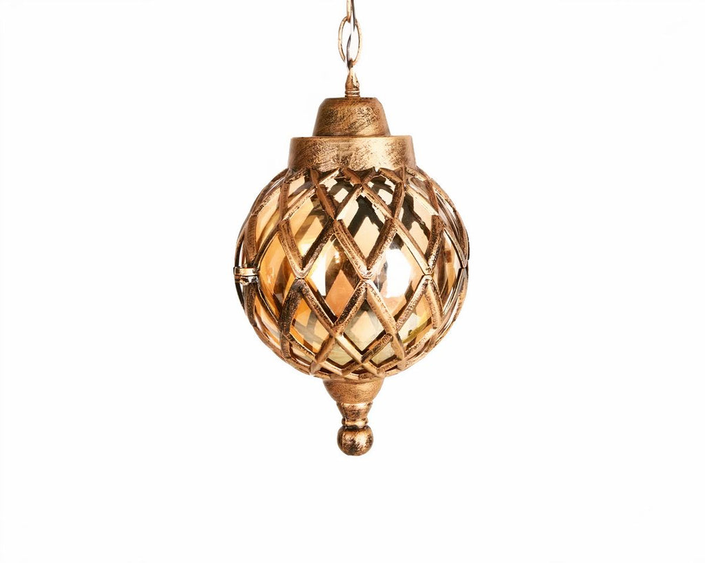 Lustre extérieur boule en verre style bohème, vue 7