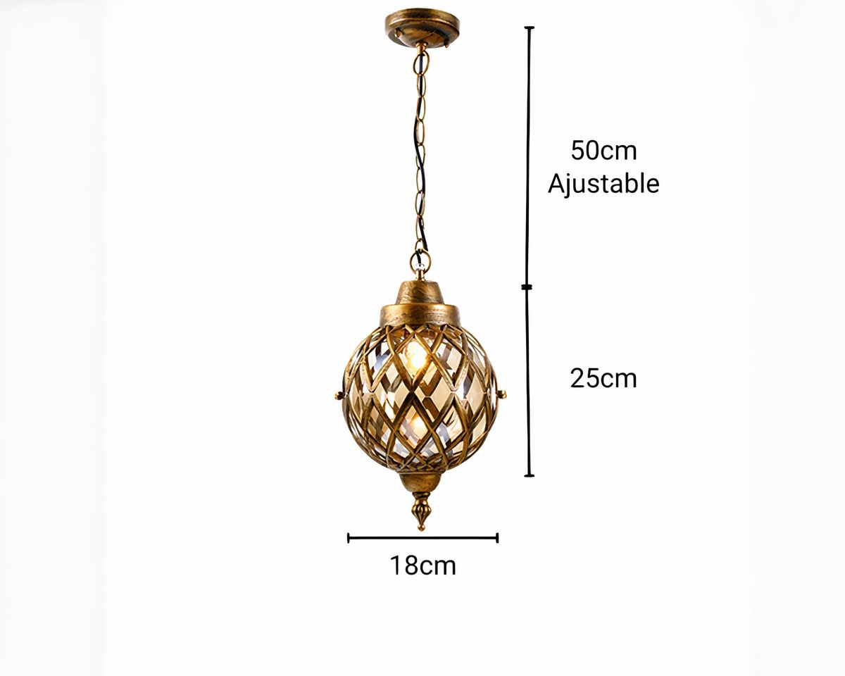 Lustre extérieur boule en verre style bohème, vue 10
