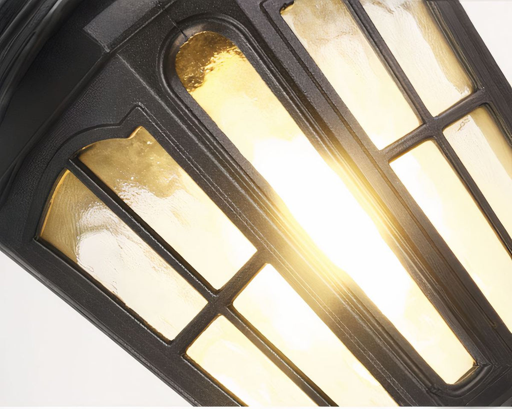 Lustre extérieur lanterne rétro en fer forgé noir, vue 5