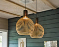 Lustre salle à manger en 42 lamelles de bois ajourées