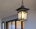 Lustre extérieur lanterne rectangulaire noire épurée