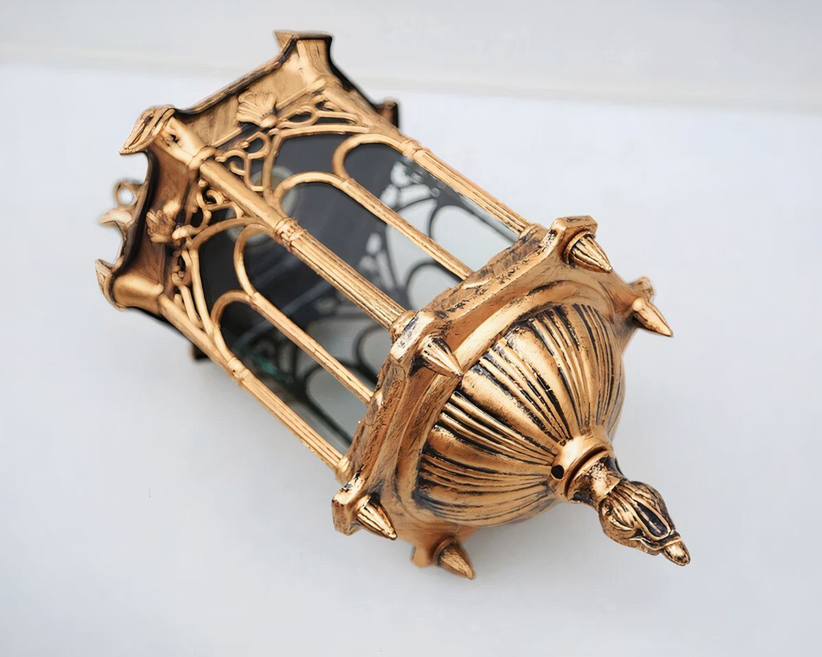 Lustre extérieur gothique à arches, métal et verre, vue 3
