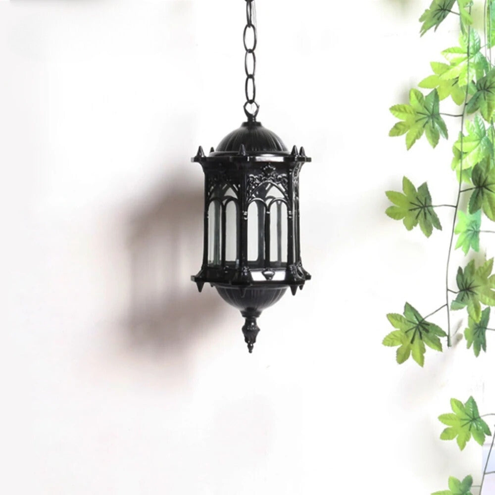 Lustre extérieur gothique à arches, métal et verre, vue 7