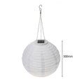 Lustre extérieur solaire boule blanche façon lanterne asiatique, vue 7