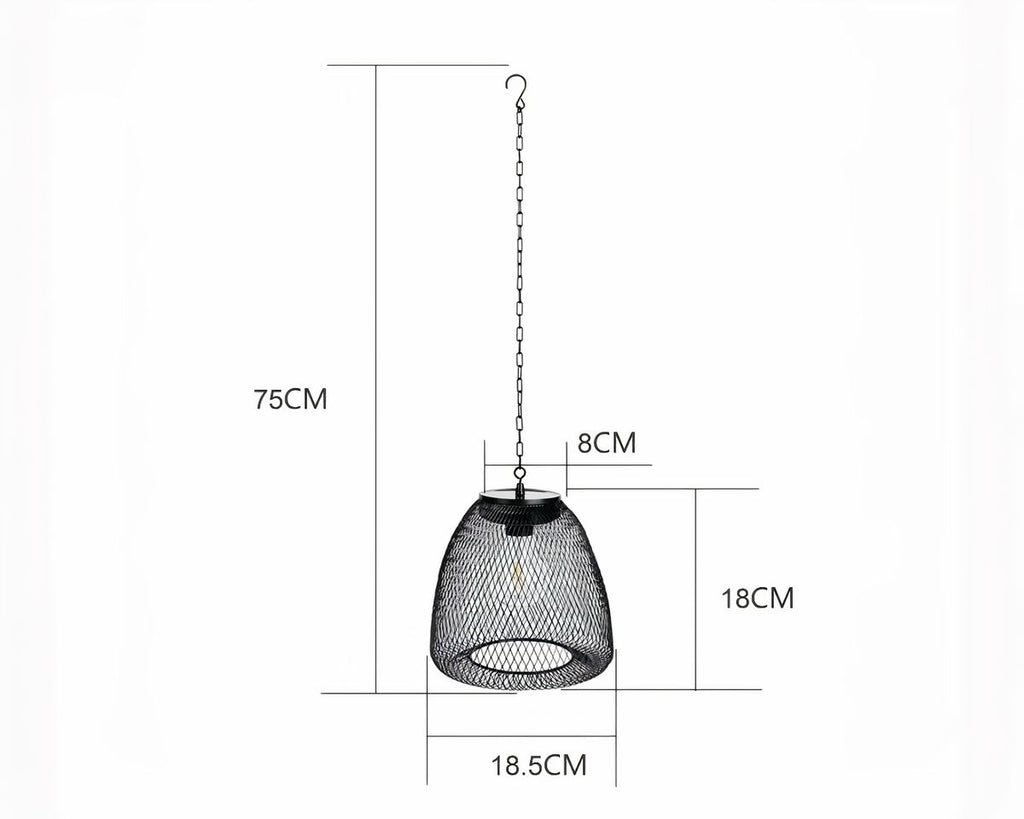 Lustre extérieur solaire cage bohème rotin ou métal, vue 2
