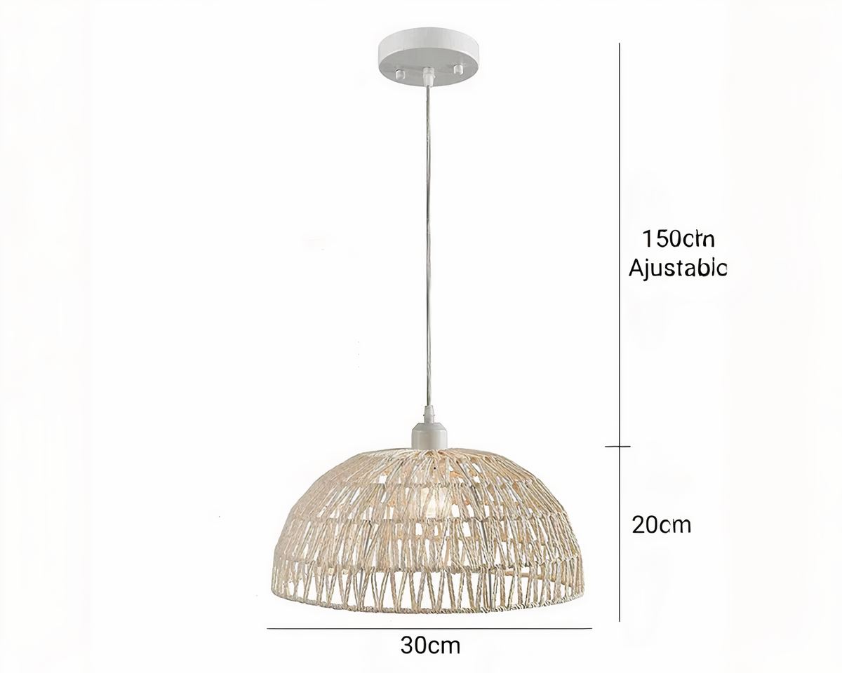 Lustre bohème rond en corde de chanvre tressée, vue 5