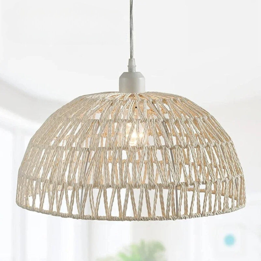 Lustre bohème rond en corde de chanvre tressée, vue 6