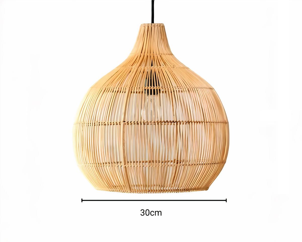 Lustre bohème tressé en rotin et bambou, vue 5