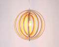 Lustre bohème à anneaux de bois sculpté