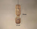 Lustre Bali allongé en rotin naturel vintage, vue 6