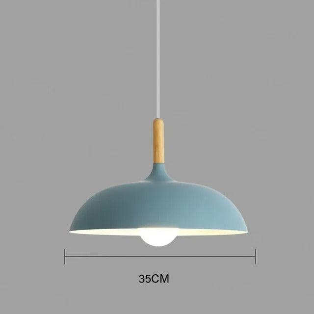 Lustre scandinave rond en métal coloré de 35 cm, vue 7