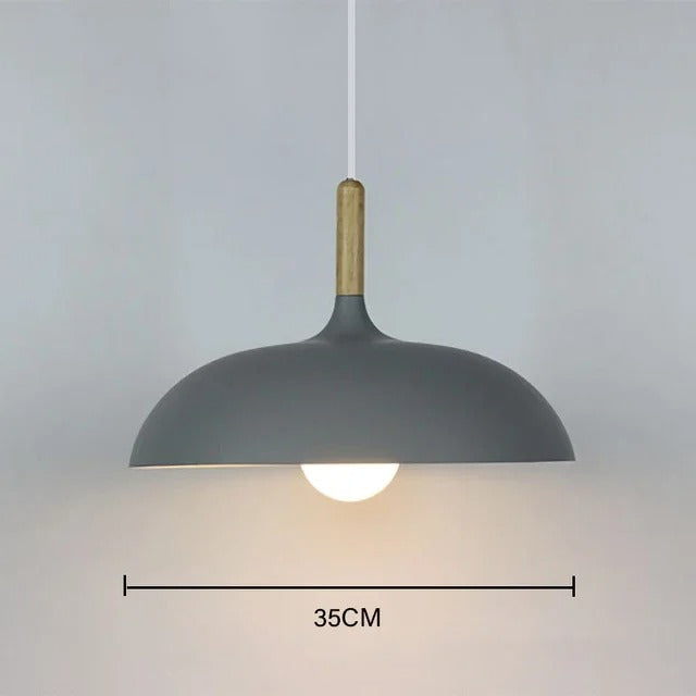 Lustre scandinave rond en métal coloré de 35 cm, vue 8