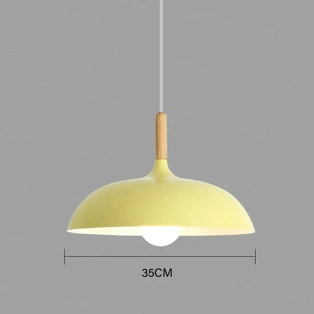 Lustre scandinave rond en métal coloré de 35 cm, vue 9