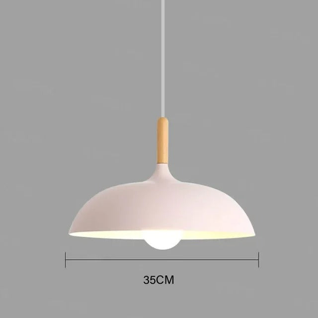 Lustre scandinave rond en métal coloré de 35 cm, vue 11
