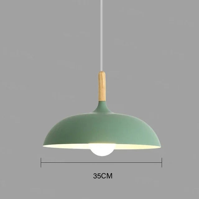 Lustre scandinave rond en métal coloré de 35 cm, vue 12