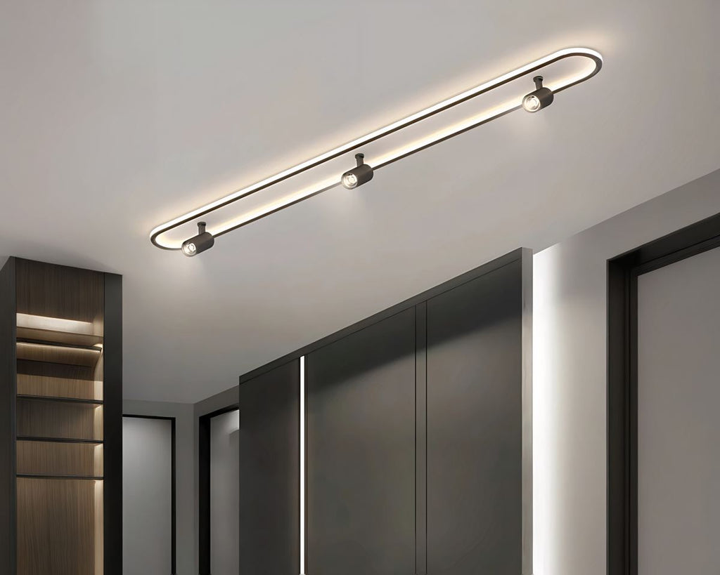 Lustre salon ovale plafonnier à spots orientables