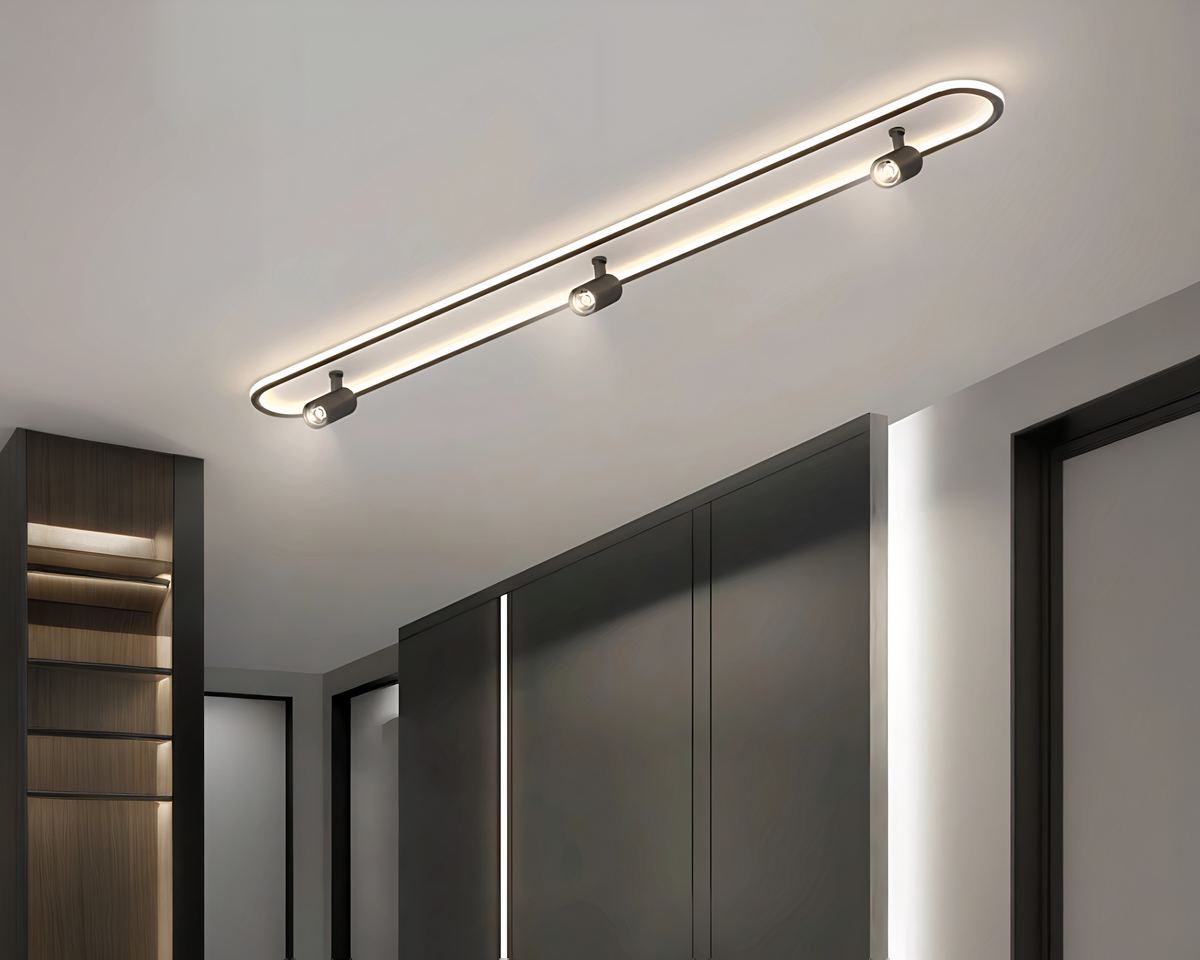 Lustre salon ovale plafonnier à spots orientables