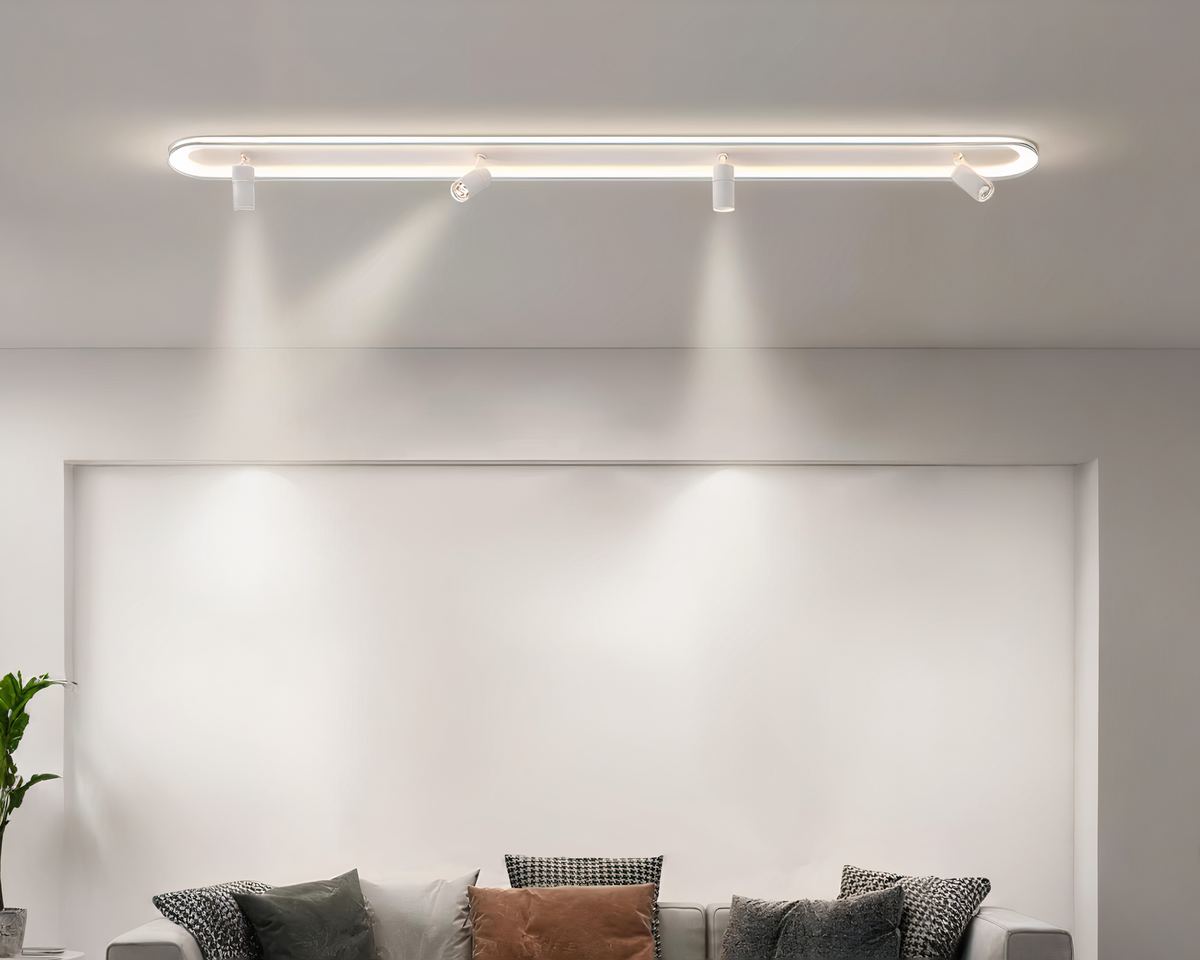 Lustre salon ovale plafonnier à spots orientables, vue 3