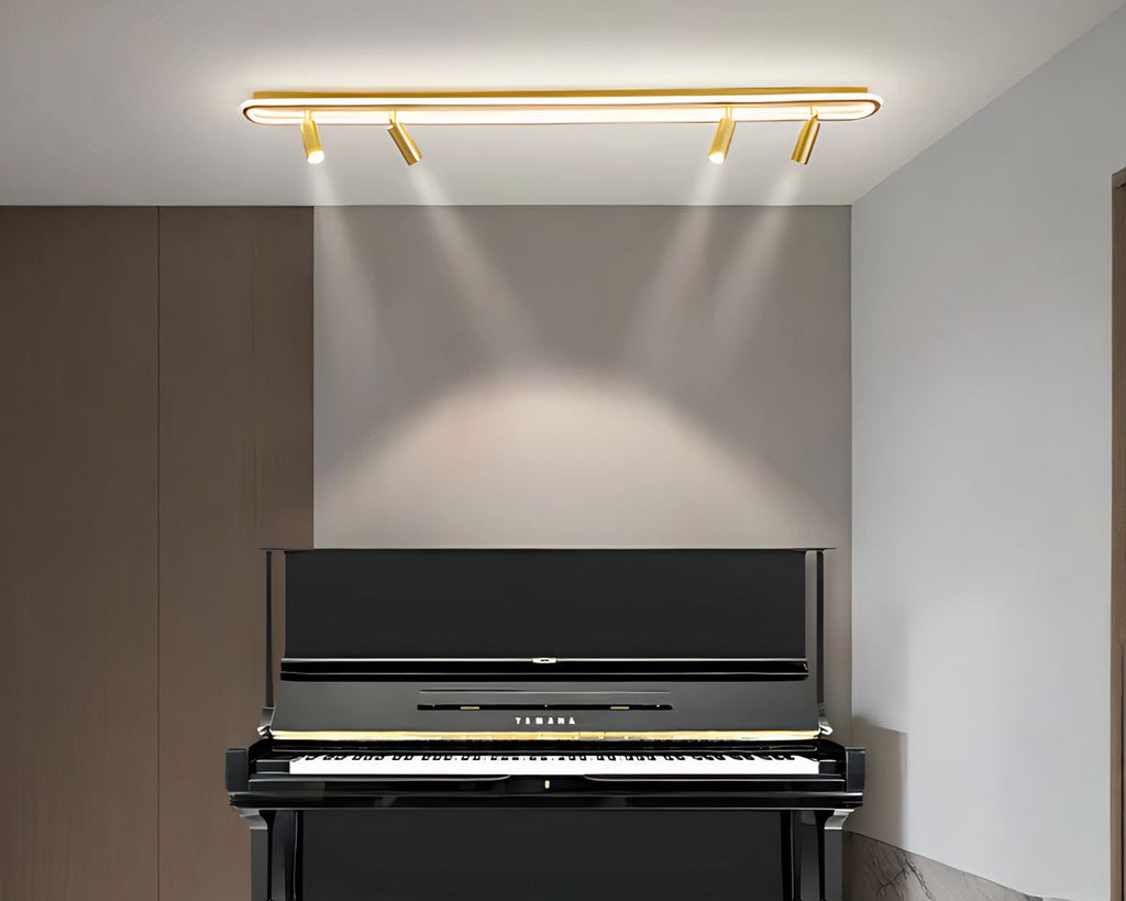 Lustre salon ovale plafonnier à spots orientables, vue 4