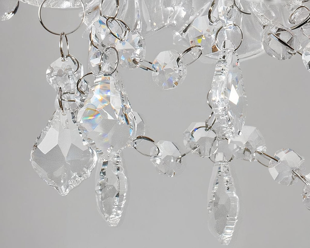 Lustre baroque cascade de cristal et fer doré, vue 7