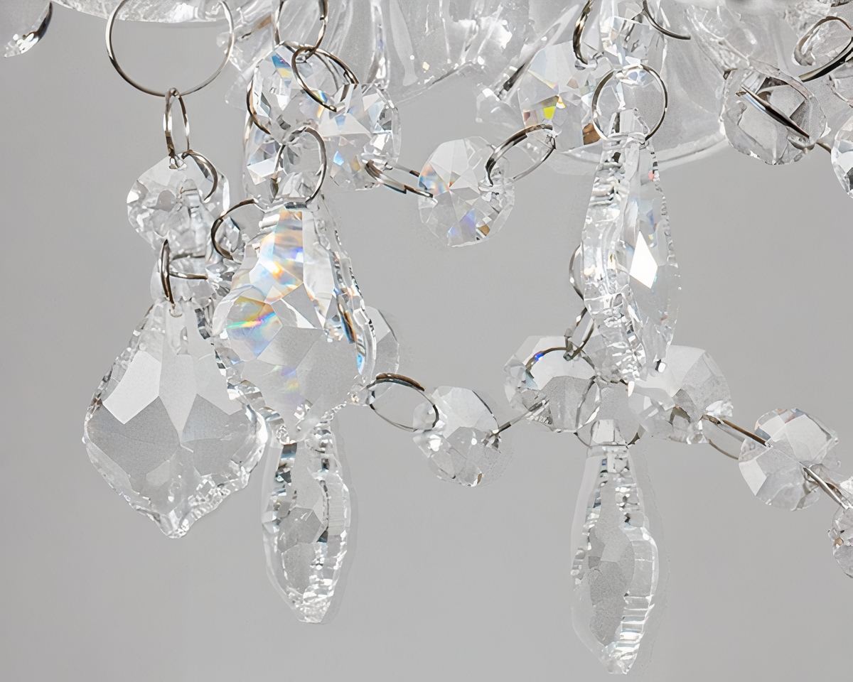 Lustre baroque cascade de cristal et fer doré, vue 7