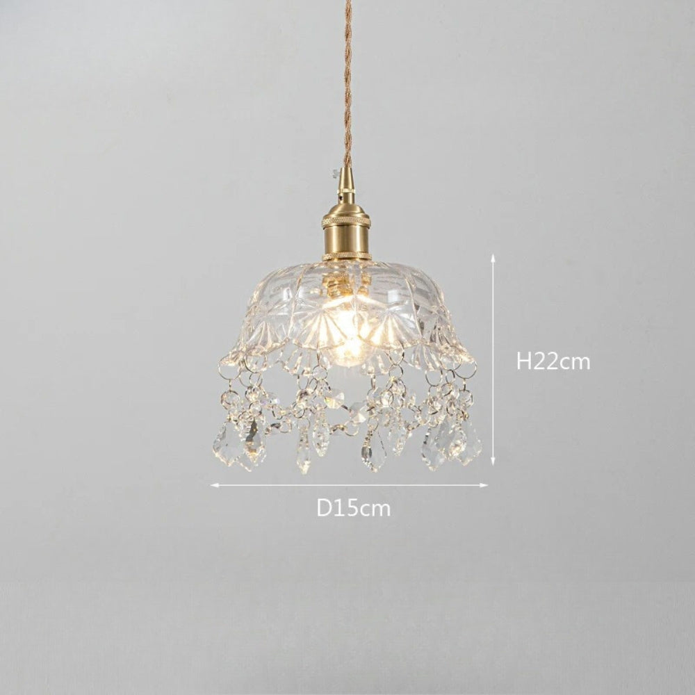 Lustre baroque cascade de cristal et fer doré, vue 9