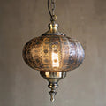Lustre marocain doré à découpes géométriques, vue 5