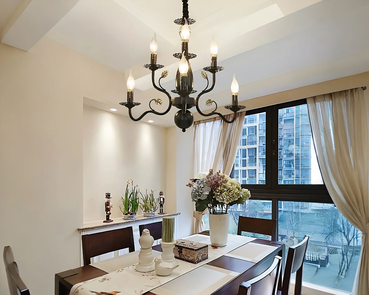 Lustre baroque grand chandelier en fer forgé