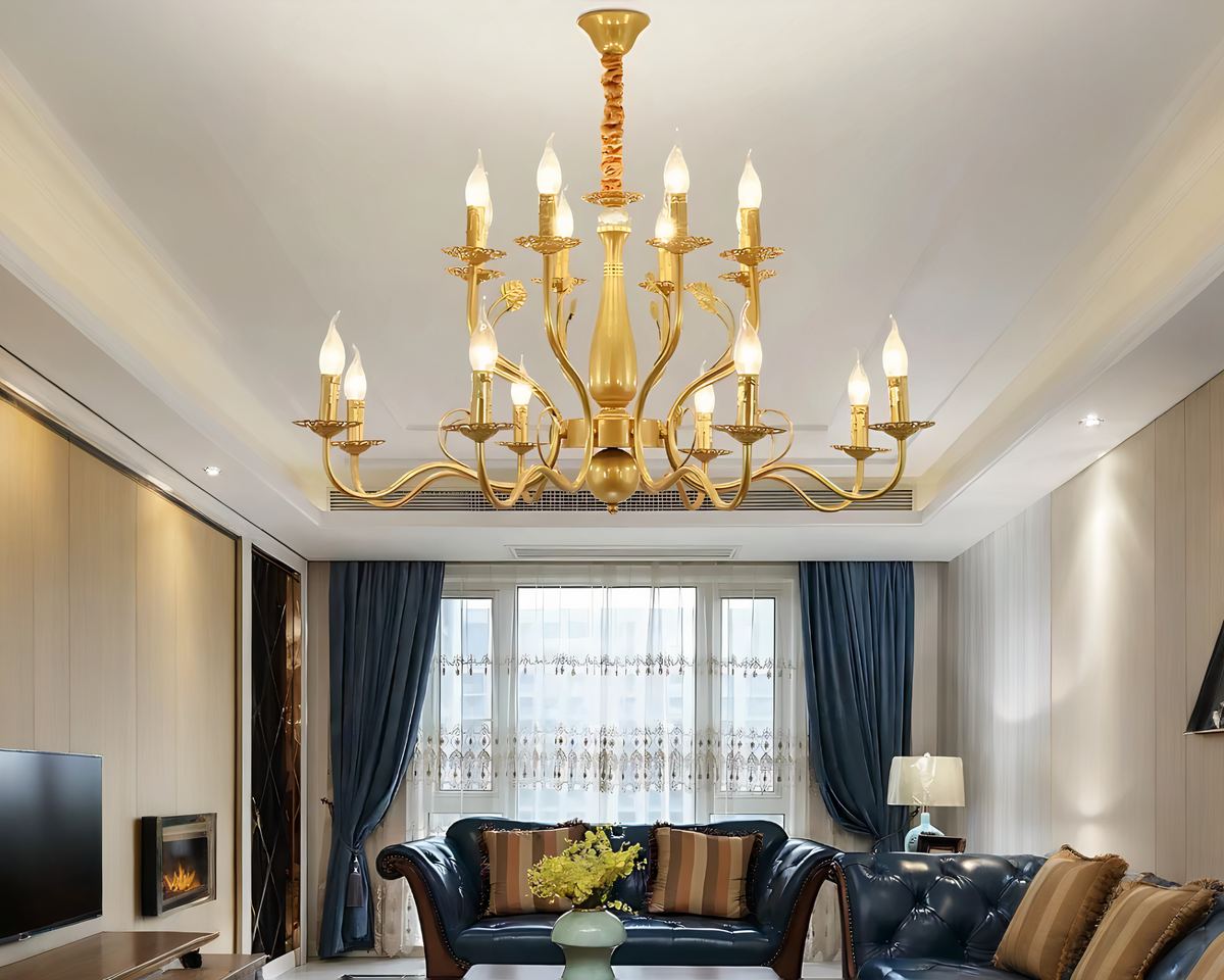 Lustre baroque grand chandelier en fer forgé, vue 4