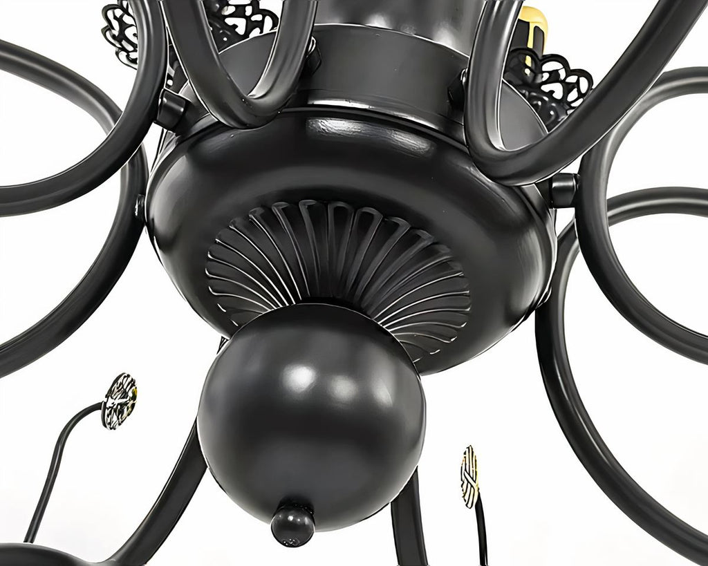 Lustre baroque grand chandelier en fer forgé, vue 7