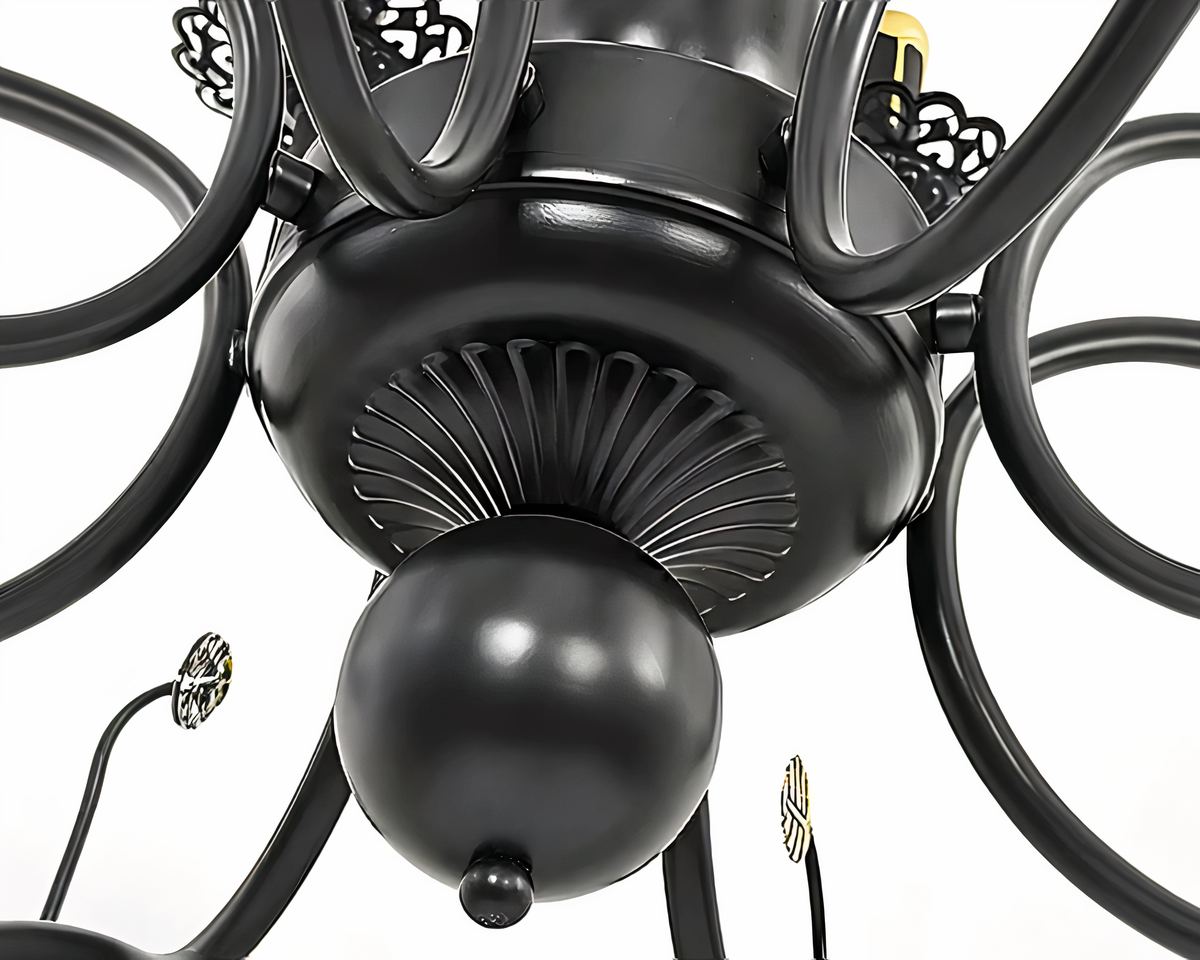 Lustre baroque grand chandelier en fer forgé, vue 7