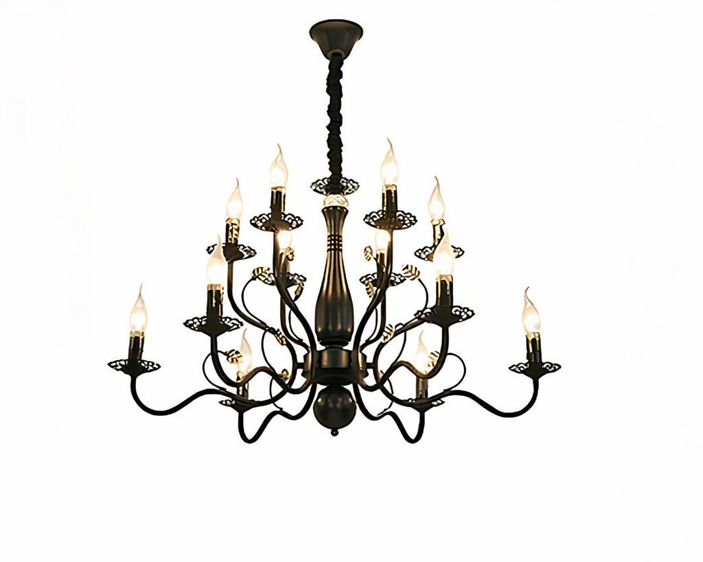 Lustre baroque grand chandelier en fer forgé, vue 9