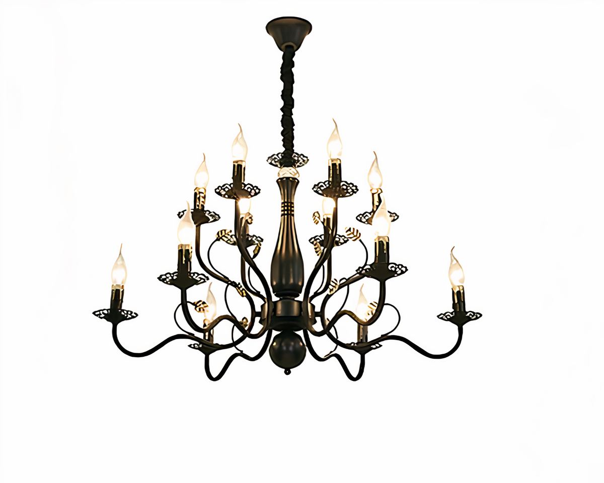Lustre baroque grand chandelier en fer forgé, vue 9