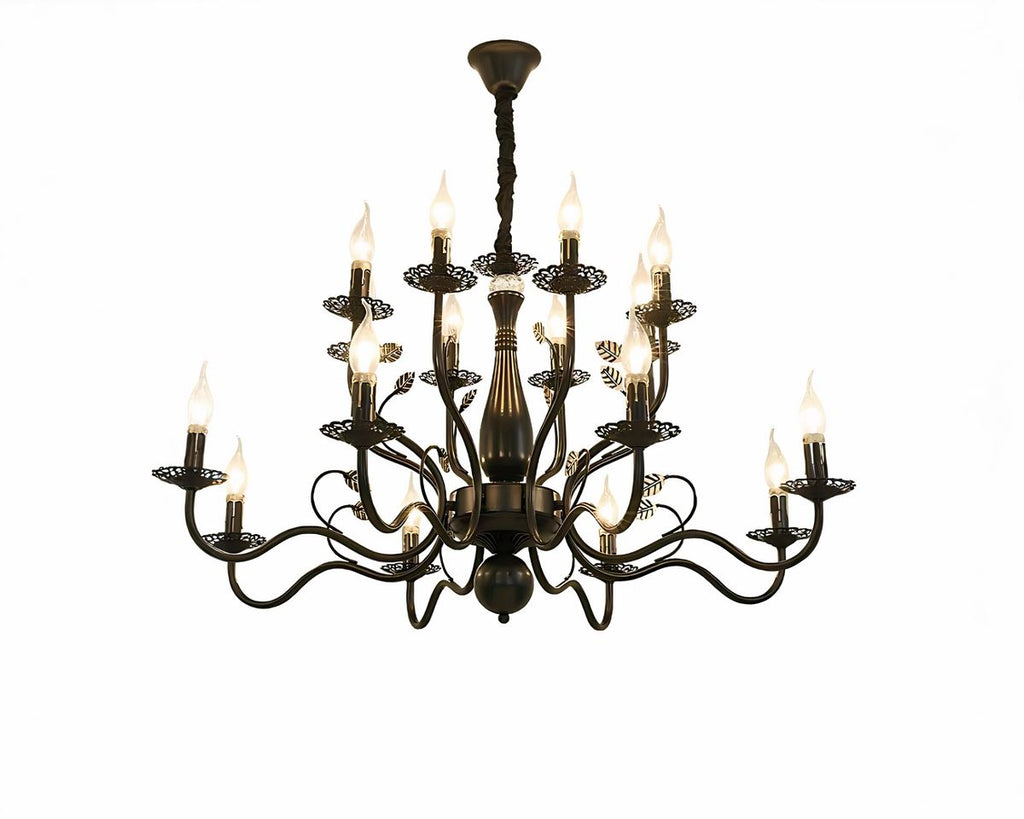 Lustre baroque grand chandelier en fer forgé, vue 10