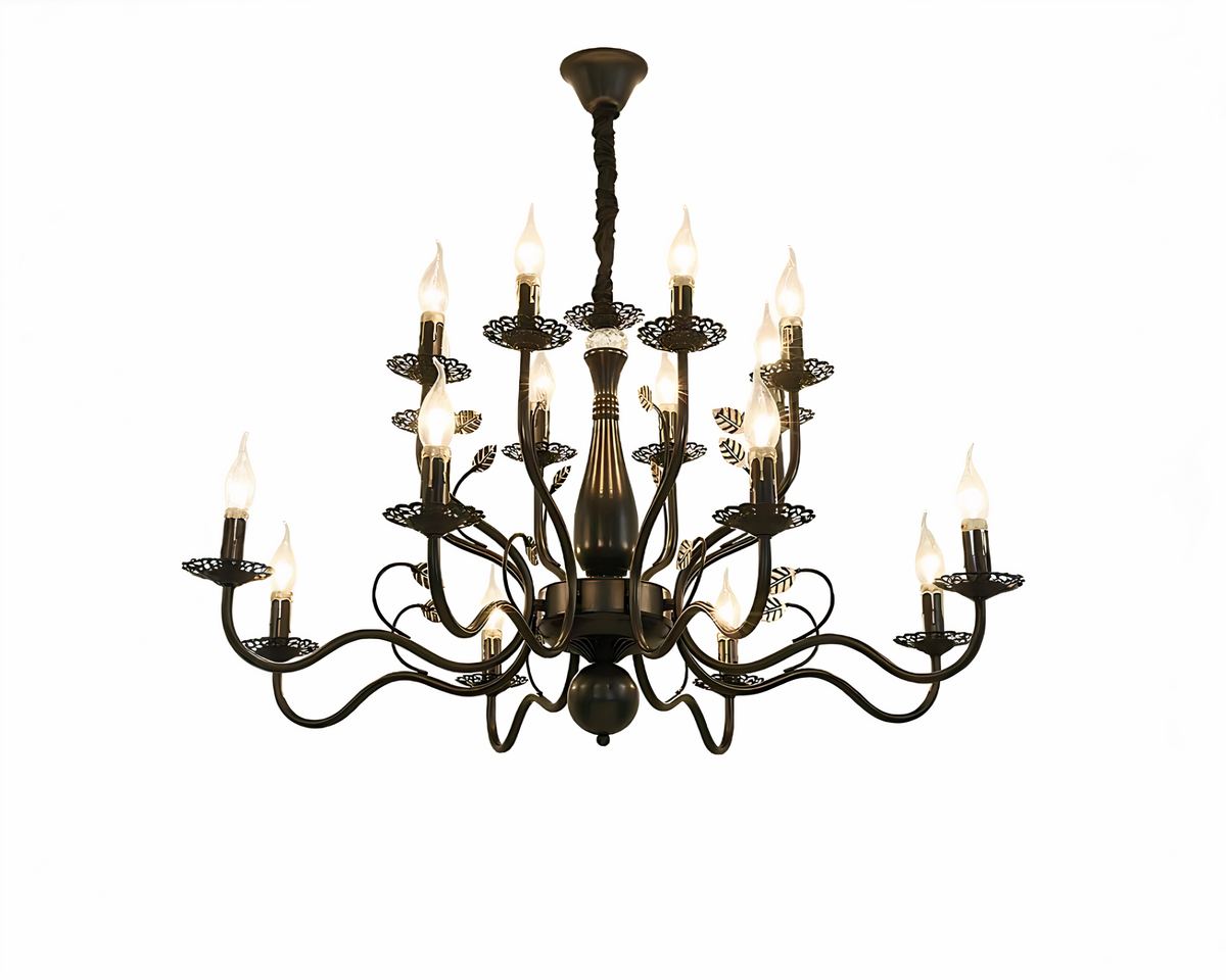Lustre baroque grand chandelier en fer forgé, vue 10