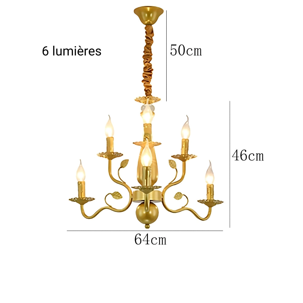 Lustre baroque grand chandelier en fer forgé, vue 13