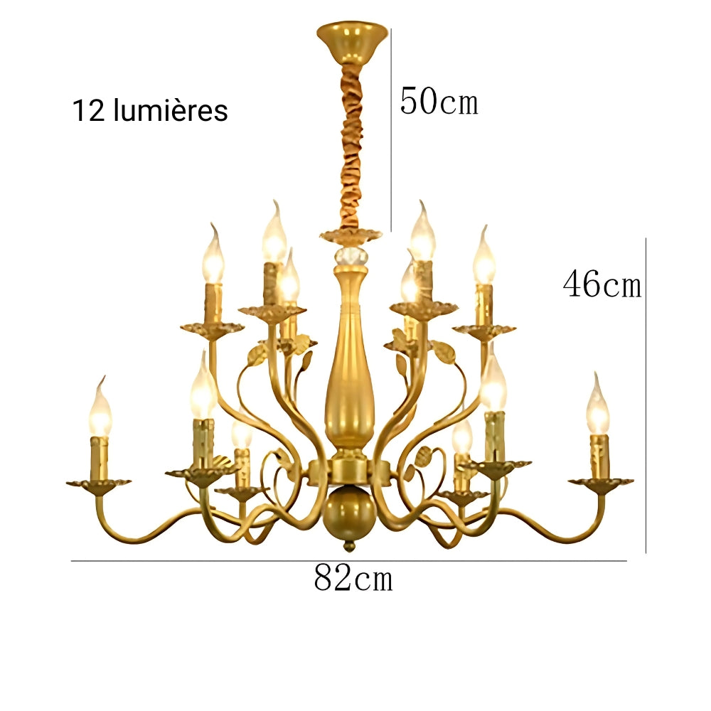 Lustre baroque grand chandelier en fer forgé, vue 14