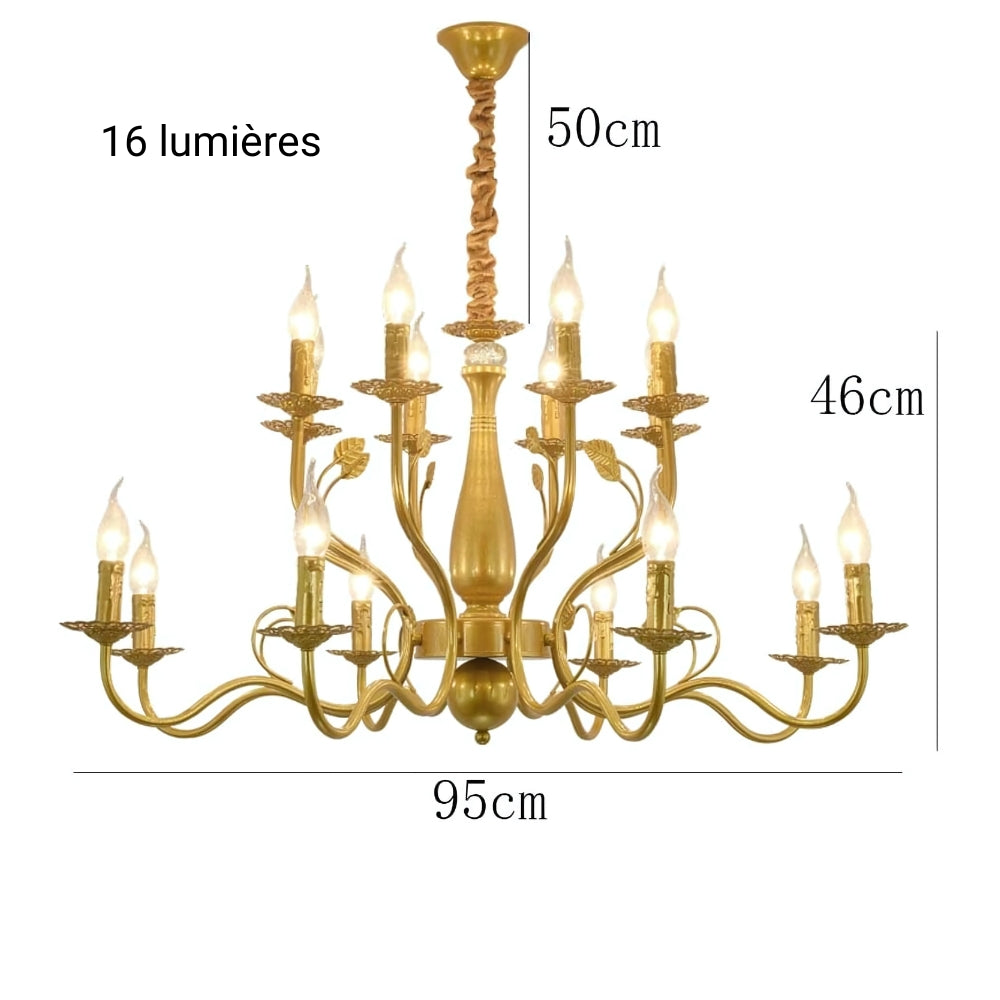 Lustre baroque grand chandelier en fer forgé, vue 15