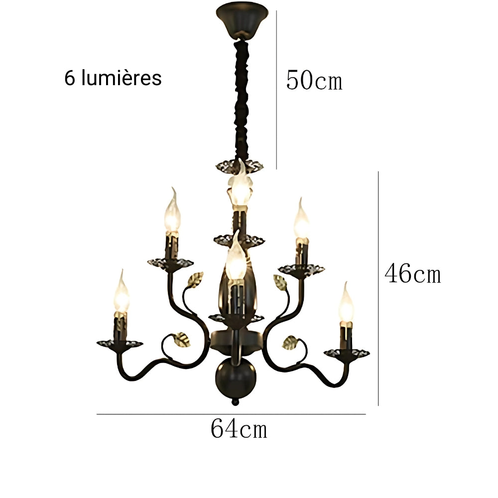 Lustre baroque grand chandelier en fer forgé, vue 16