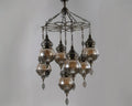 Lustre marocain grappe de 7 lanternes noires