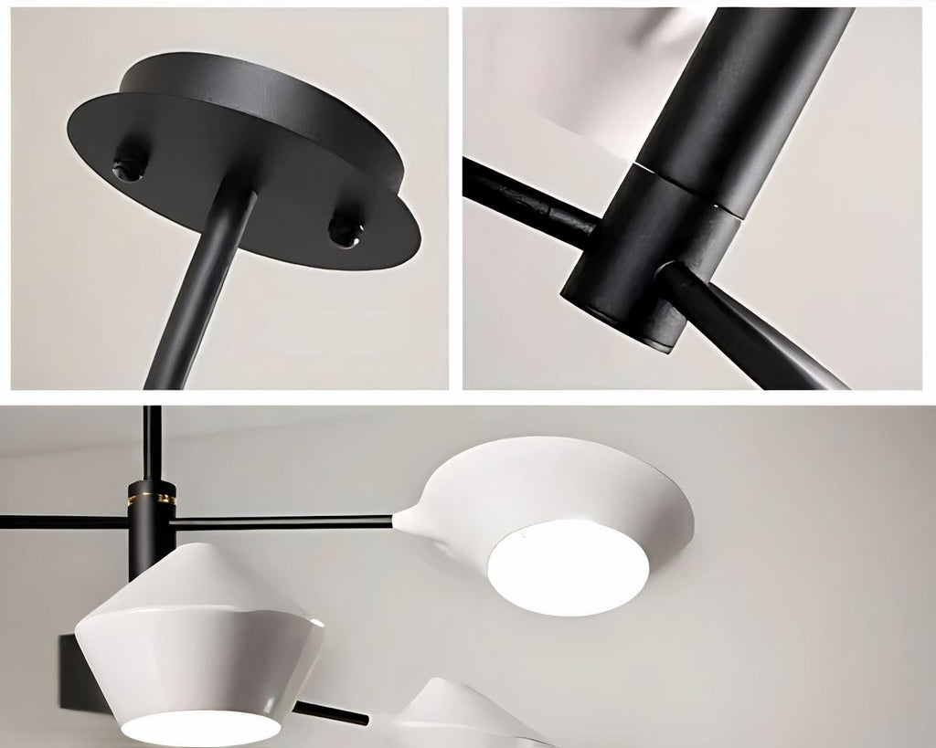 Lustre moderne à bras pivotants et abat-jour, vue 4