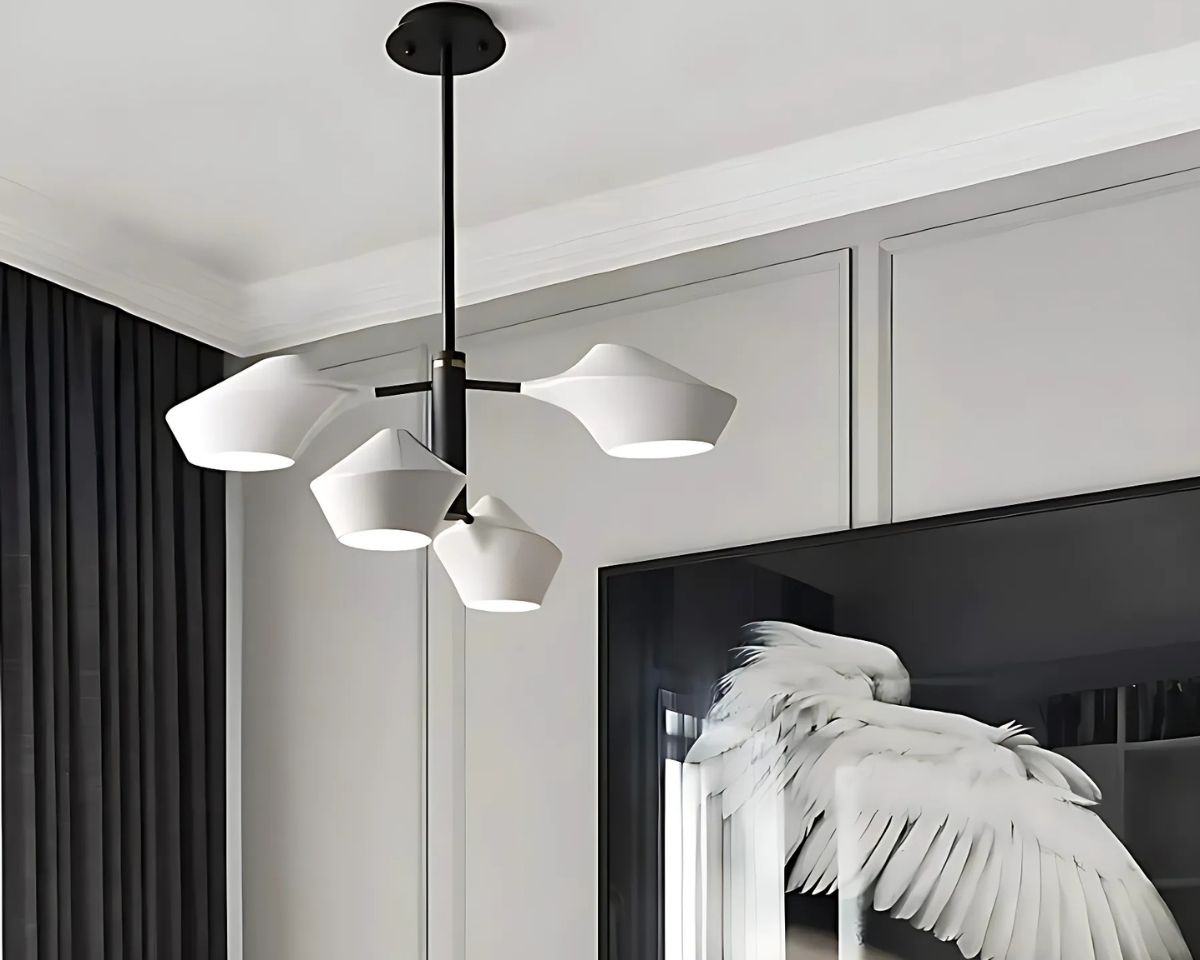 Lustre moderne à bras pivotants et abat-jour, vue 5