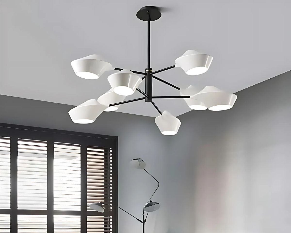 Lustre moderne à bras pivotants et abat-jour, vue 7