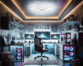 Lustre moderne plafonnier gamer à 8 carrés lumineux