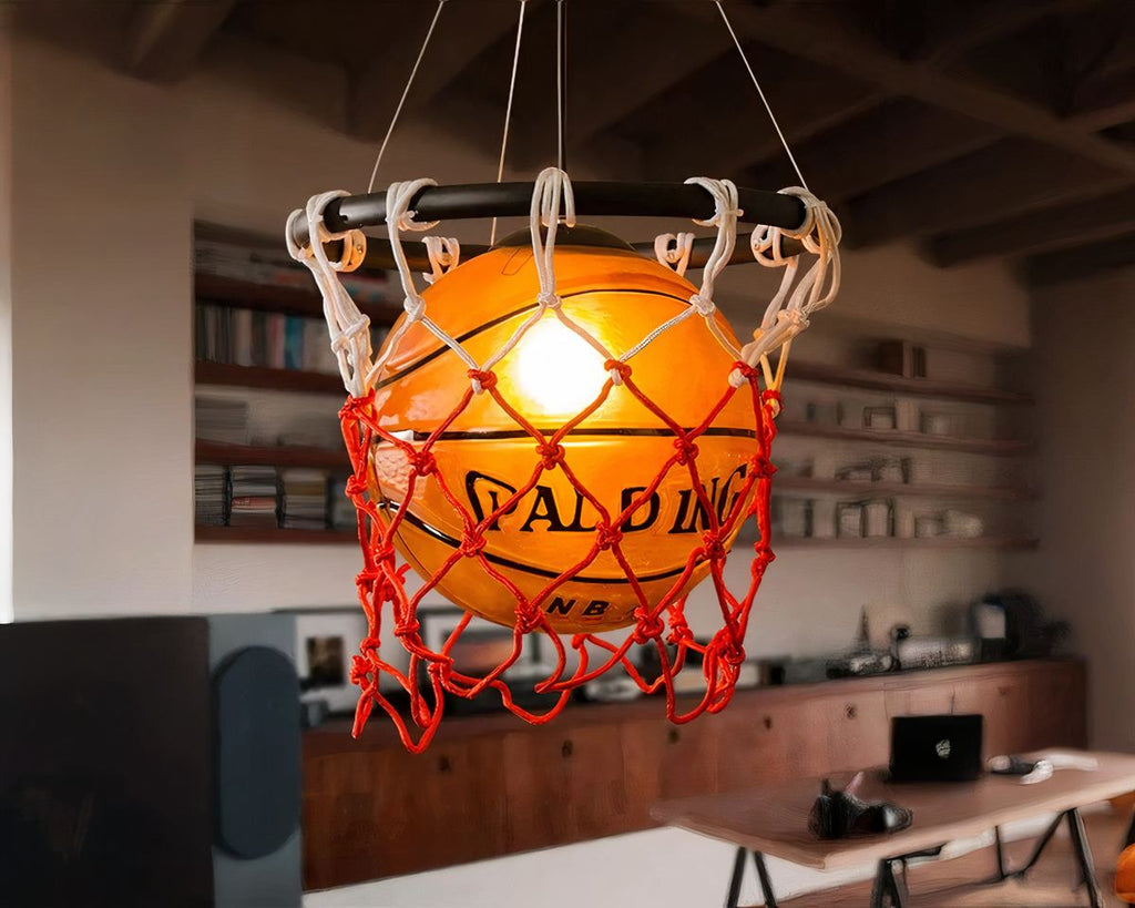 Lustre moderne ballon de basket en verre orange