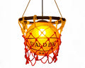 Lustre moderne ballon de basket en verre orange, vue 6