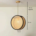 Lustre bohème cercle en cannage naturel, vue 7