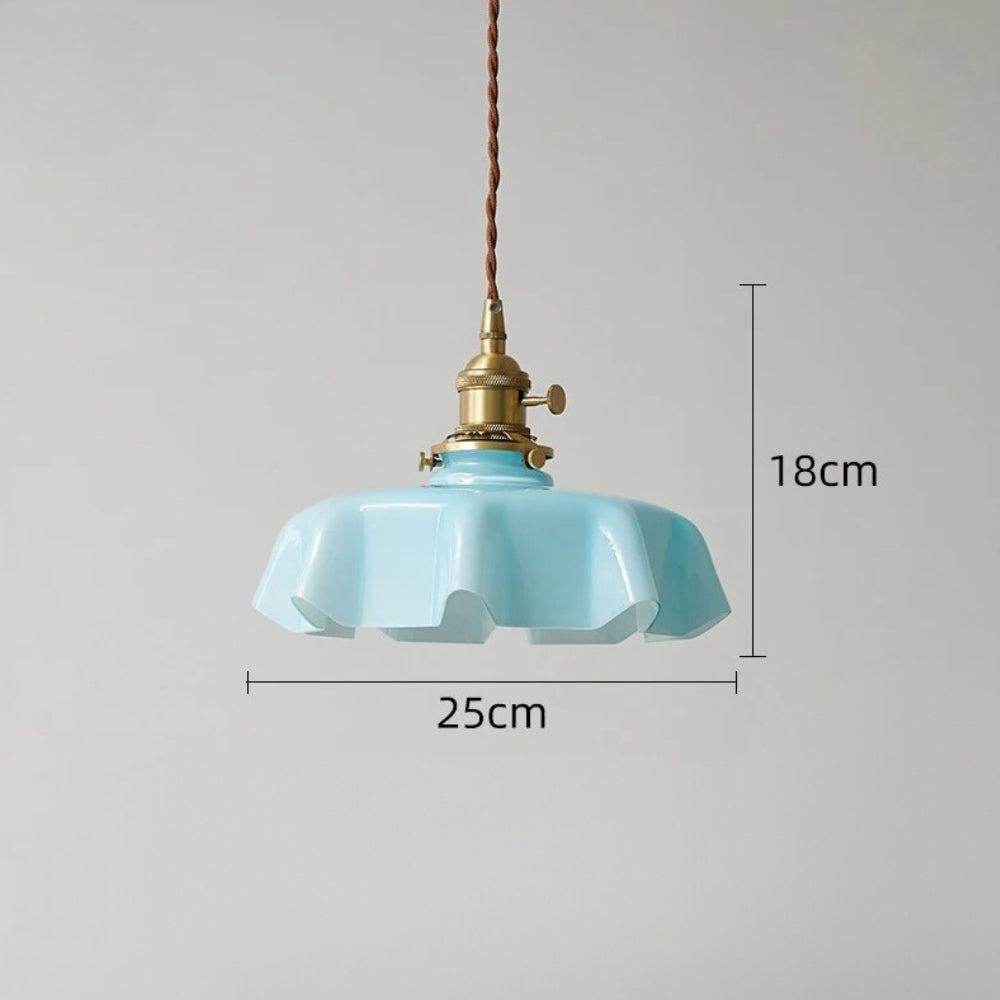 Lustre opaline pastel à collerette ondulée, vue 13
